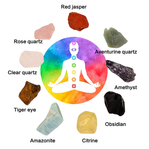 9 Peças de Cristais Naturais de Chakra